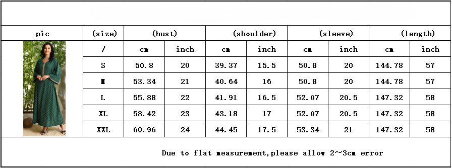 Detailed Size of the Elegance of the Moroccan Abaya