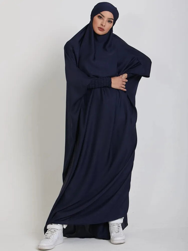 One-piece Jilbab Abaya in a serene navy color.