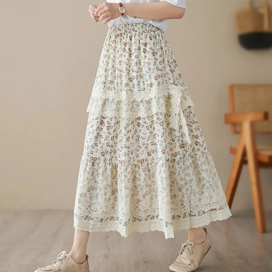 Boho Beauty: Long Boho Style Cotton Vintage Skirts