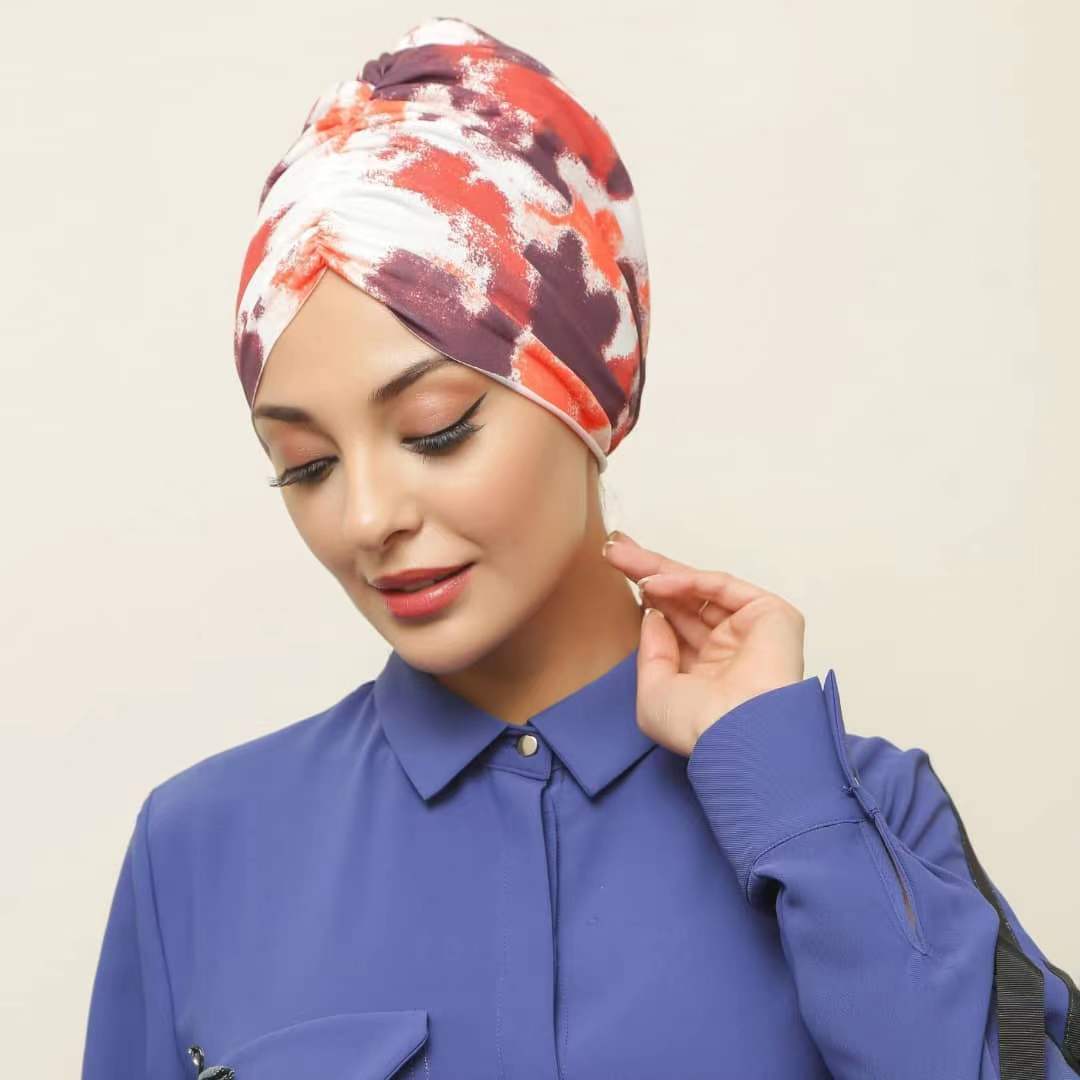 Printed Turban Head Cap - Stylish Expression