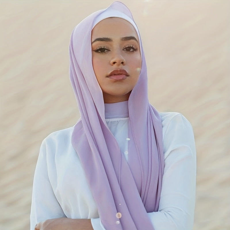 Model Radiating Confidence in the Stylish Chiffon Hijab