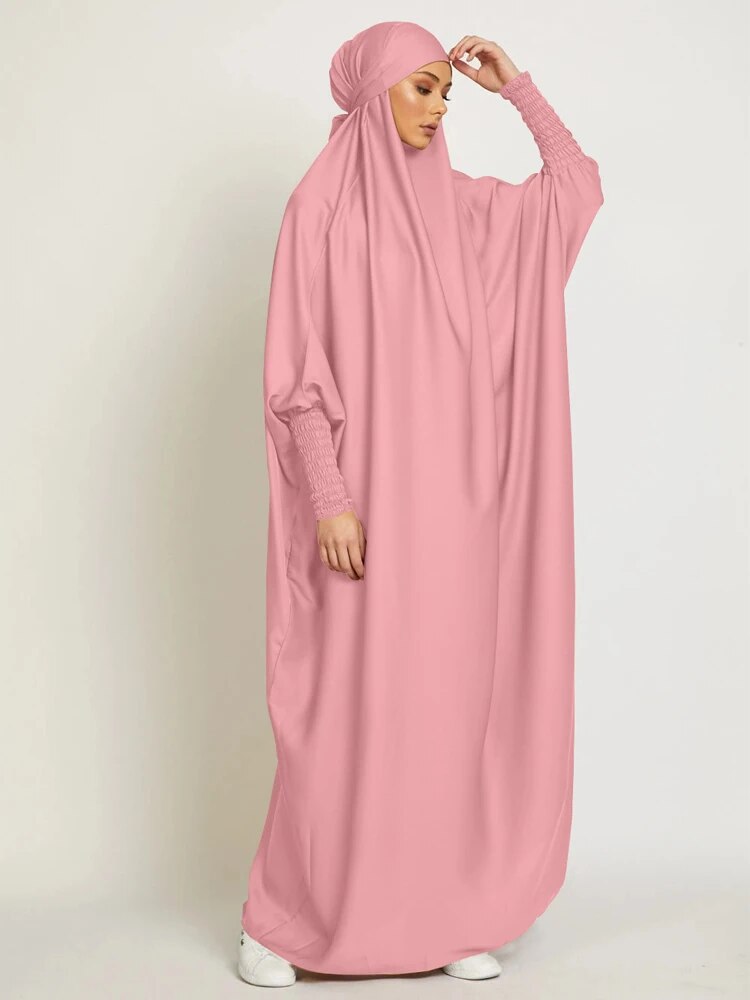 Pink color options of the One-piece Jilbab Abaya.