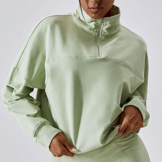 Bean green Modest Turtle Neck Workout Attire, perfect for an active lifestyle