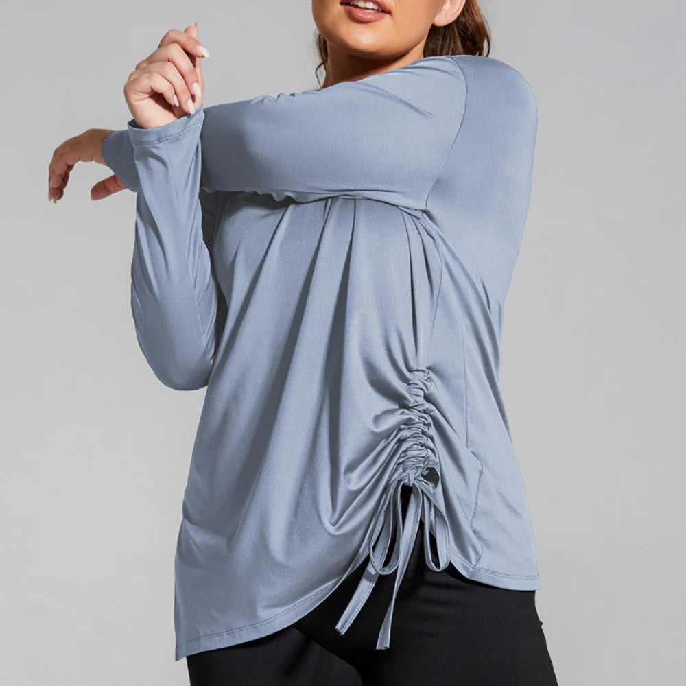 Comfortable Workout: Plus Size Modest Exercise Clothes in light blue