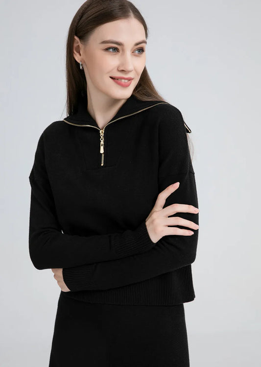 Cashmere Sweater Shirts & Skirts Set