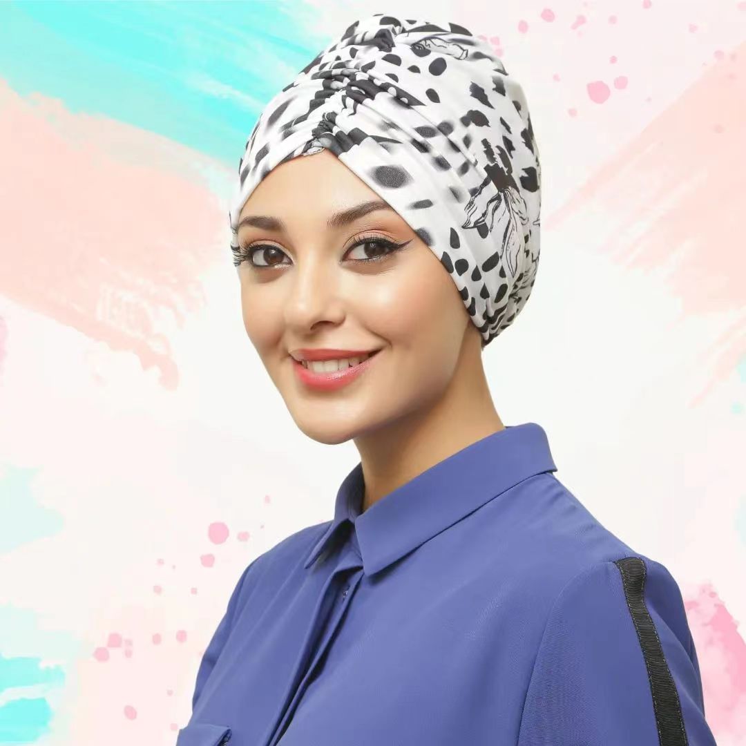 Turban Cap with Prints - Artistic Elegance