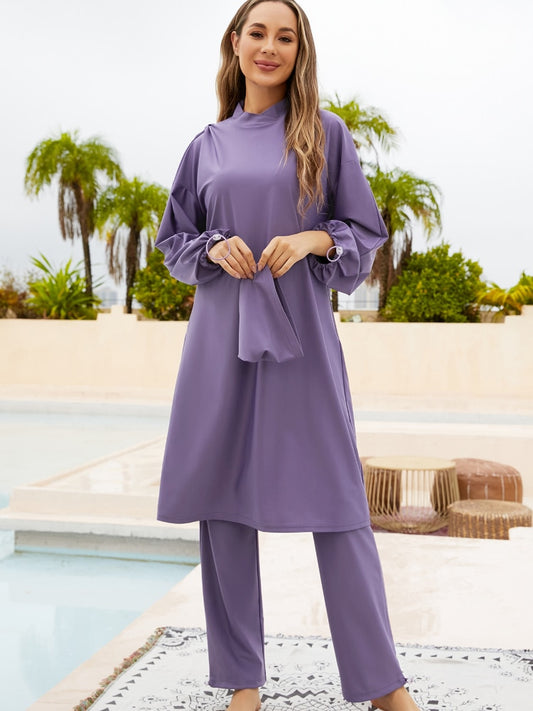 Purple Burkini Modest Swimwear Set - Empowering Elegance