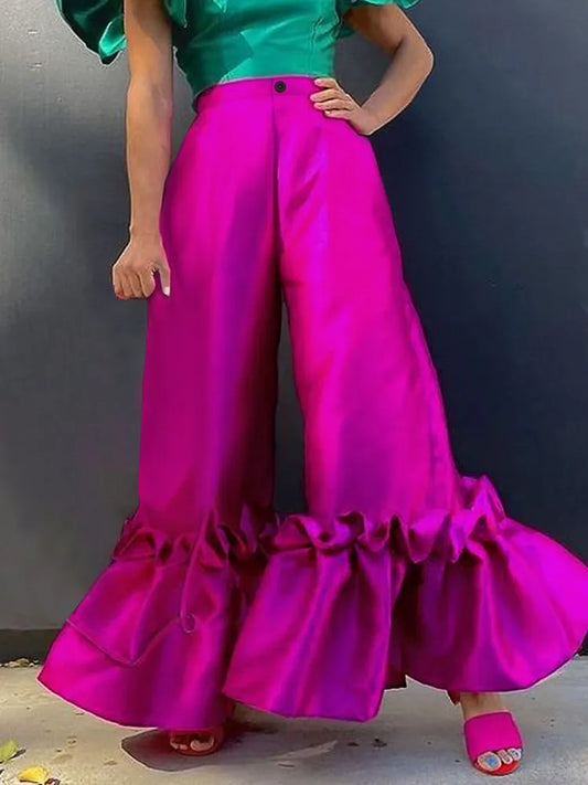 Pretty in Pink: Hot Pink High-Waist Palazzo Pants